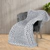 DreamZ Kids Knitted Weighted Blanket Chunky Throw Sofa Grey 3kg Comfort