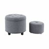 Bella Grey Fabric Ottoman