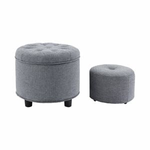 Bella Grey Fabric Ottoman