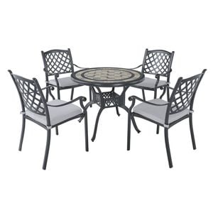 FurnitureOkay Orlando-Athens 5-Piece Cast Aluminium Outdoor Dining Setting