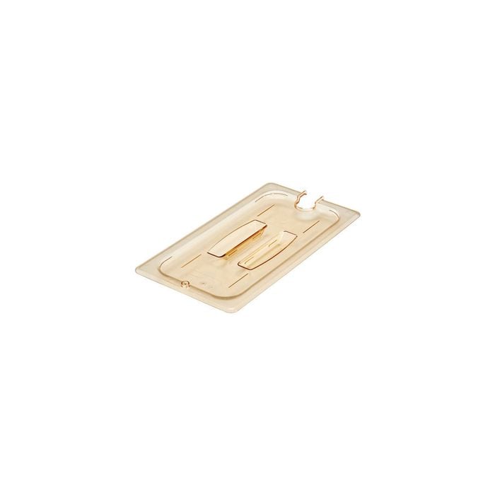 Cambro 1/3 Size Food Pan Cover With Handle and Notch Polycarbonate Amber 176x325mm
