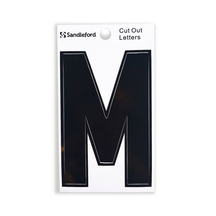 Sandleford 85mm Black Cut Out Self Adhesive House Letter M