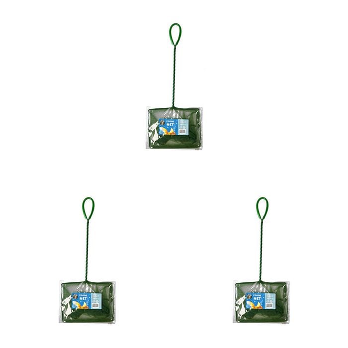 3PK Dudley's World Of Pets Aquarium Fish Net 48.5cm - Green