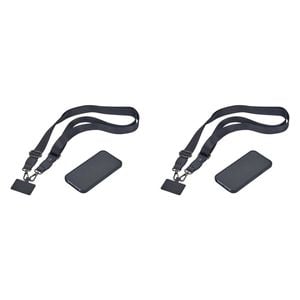 2PK Annabel Trends Stylish Hands-Free Accessory Phone Strap Lanyard Black