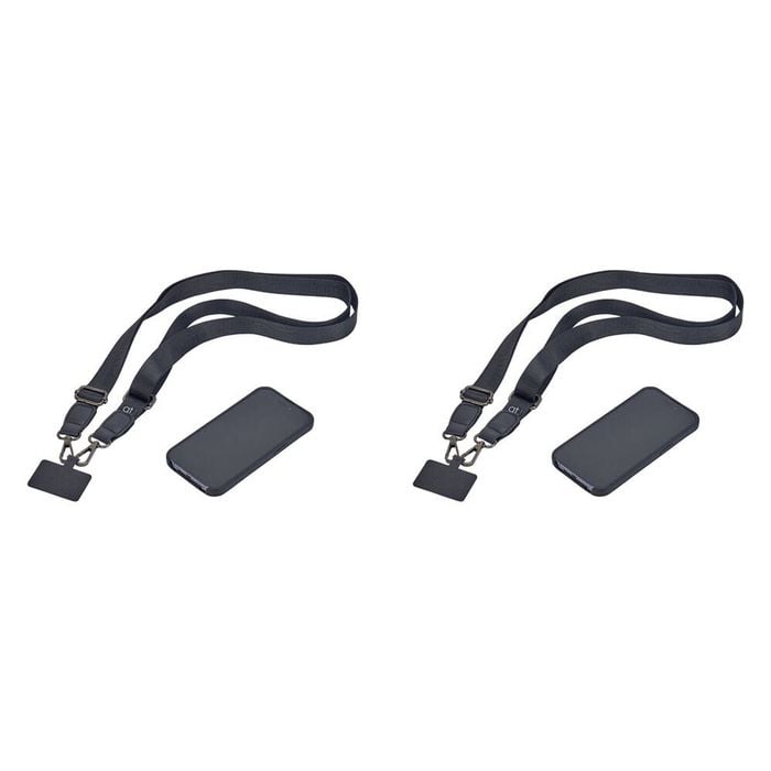2PK Annabel Trends Stylish Hands-Free Accessory Phone Strap Lanyard Black