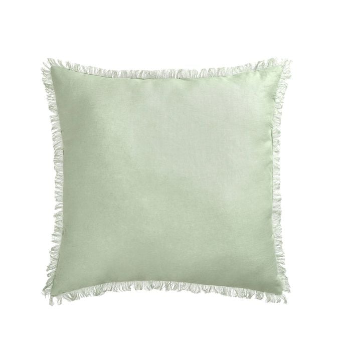 Vintage Design Homewares Sage French Linen Filled Cushion - 55cm x 55cm