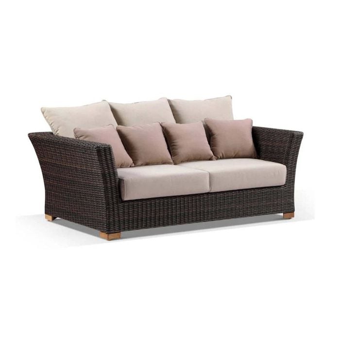 Coco 2+1+1 Seater Lounge Set Coffee Table Chestnut Brown & Latte Cushions