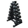 105kg - 6 Pair Hex Rubber Dumbell Weight Set With 4_6p Rack