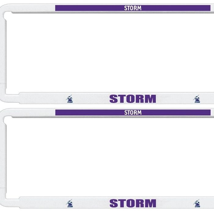 Nrl Car Number Plate Frame - Set Of Two - Melbourne Storm - Front/back