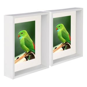 Nicola Spring 8" X 10" White 3d Deep Box Photo Frames - 5" X 7" Mount - Pack Of 5
