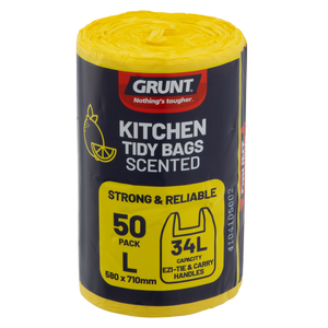 GRUNT 34L Lemon Scented Kitchen Tidy Bags - 50 Pack