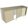 Build-a-Shed 1.5 x 6 x 2m Single and Double Hinged Side Door Skillion Shed - Cream