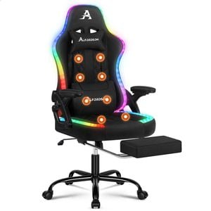 ALFORDSON Gaming Office Chair LED Fabric Black