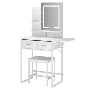 Levede Dressing Table Led Mirror Stool Set Vanity Desk Foldable Panel
