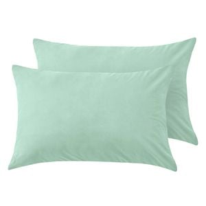 LINENOVA 2PCS 100% Cotton Pillow Cases Slip Cover Pillowcase - Sage Green King