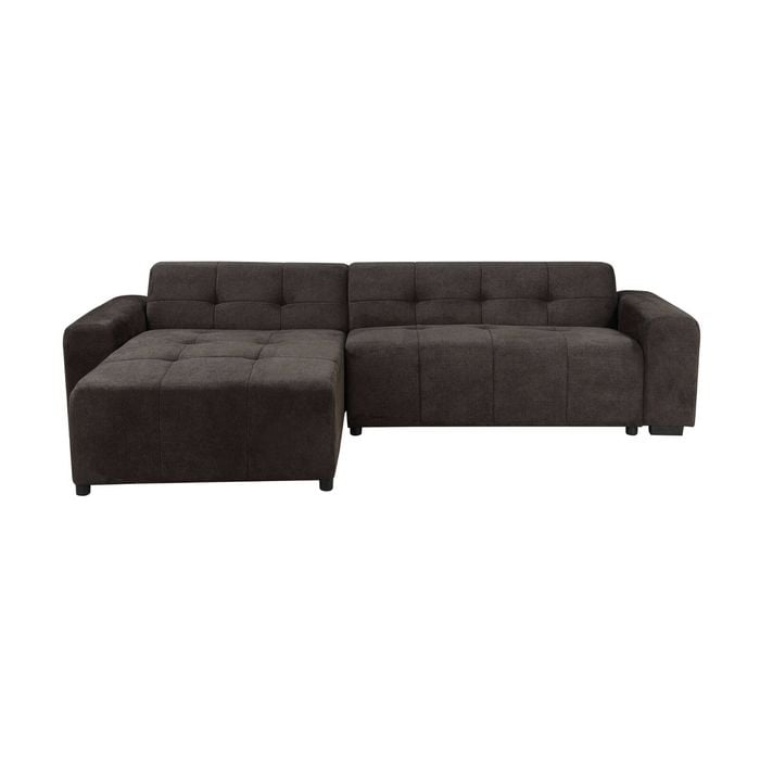 Quinn 4 Seater Upholstered Sofa with Reversible Chaise Black