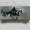 3pcs Knight Horse Black & Grey Print 100% Australian Made 3 x 40x60cm (Metal Print)