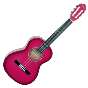 Valencia VC101PKS 1/4 Size Nylon String Classical Guitar - Pink Sunburst