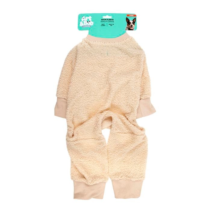 Art & Bob 50cm Beige Large Fleece Dog Pyjamas