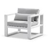 Santorini 1 Seater Outdoor Aluminium Arm Chair -White Grey