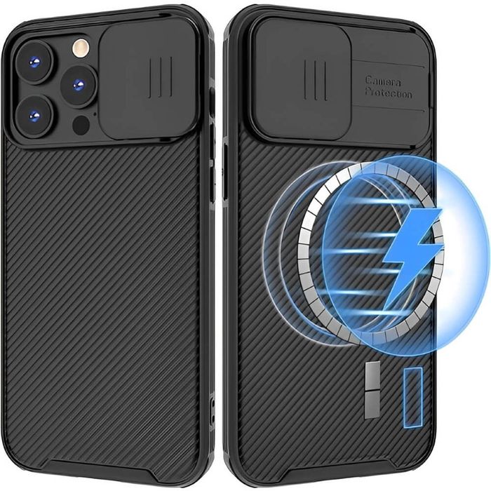 Iphone 12 Pro Black Magsafe Compatible Heavy Duty Case With Camera Cover