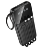 Borofone BJ76 10000mAh 37Wh Smart Display Power Bank with USB-C, Lightning, Micro-USB & USB Cables