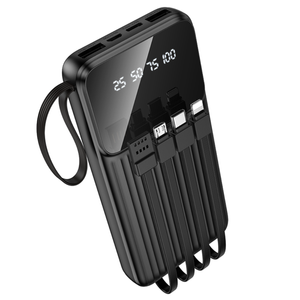 Borofone BJ76 10000mAh 37Wh Smart Display Power Bank with USB-C, Lightning, Micro-USB & USB Cables