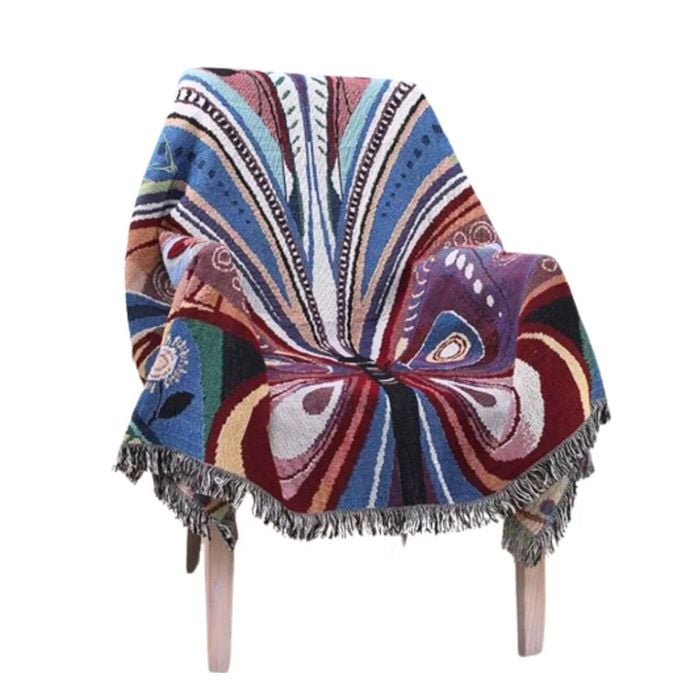Anycozy Throw Blanket 130×160cm Butterfly Double Sided Pattern Sofa Towel Outdoor Camping Mat