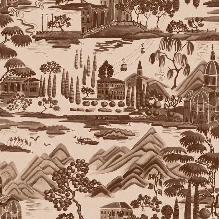 Wallpaper Trader Lake Como Wallpaper Roll 10.05m X 53cm, Brown