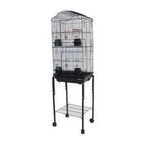 Dome Top High Bird Cage with Stand for Canary Finch black