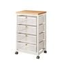 Mesh Cabinet Storage Organizer With Pull-out Basket 4-tier White W/swivel Wheel Shelf Rolling Trolley Cart