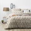 Park Avenue Medallion Queen Bed Quilt Cover Vintage Washed Tufted Cotton Stone