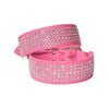 Cottonmore Dog Leather Collar Five Row Blingbling Rhinestones Diamante Collar Hotpink - S