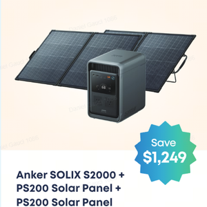 Anker SOLIX S2000 with 2 x 200W Bifacial Solar Panels