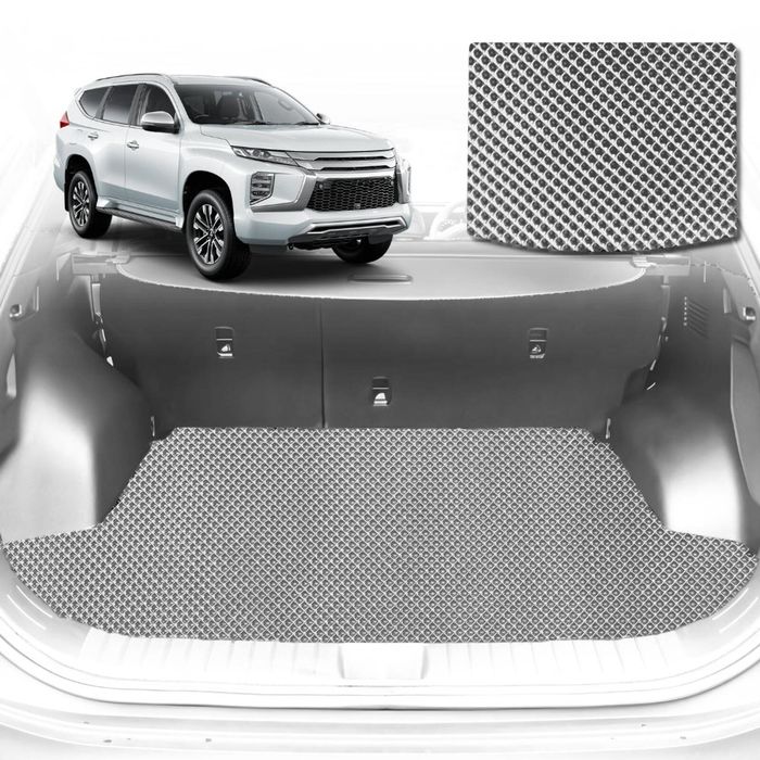 6D Diamond Car Boot Mat for Mitsubishi Pajero (NS/NT/NW/NX)2006-2021-Cargo Mat-Grey-Outback GT