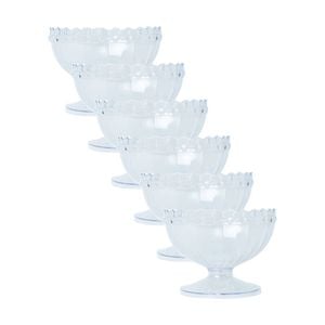 6x Partyware Reusable Footed Candy Bowl Tableware/serveware 130mm Clear