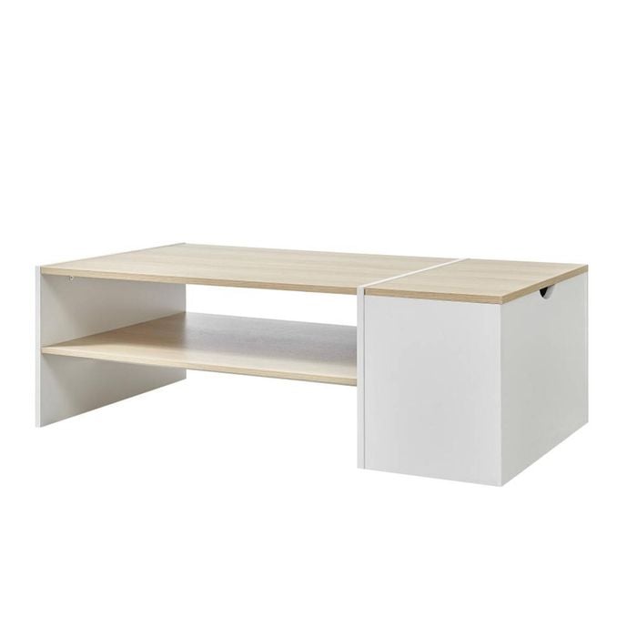 Klea Coffee Table With Storage Oak And White