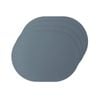 4pc Ladelle Hugo Vinyl Oval Placemat Reusable Table Protector Decor Steel