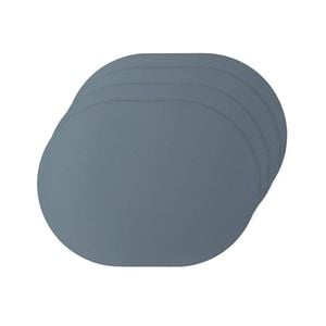 4pc Ladelle Hugo Vinyl Oval Placemat Reusable Table Protector Decor Steel