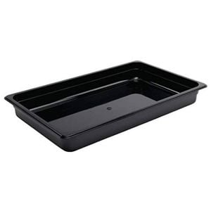 Vogue Gastronorm Container Polycarbonate 1/1 Gn 65mm Deep 8.5l Black Food Storage Tray