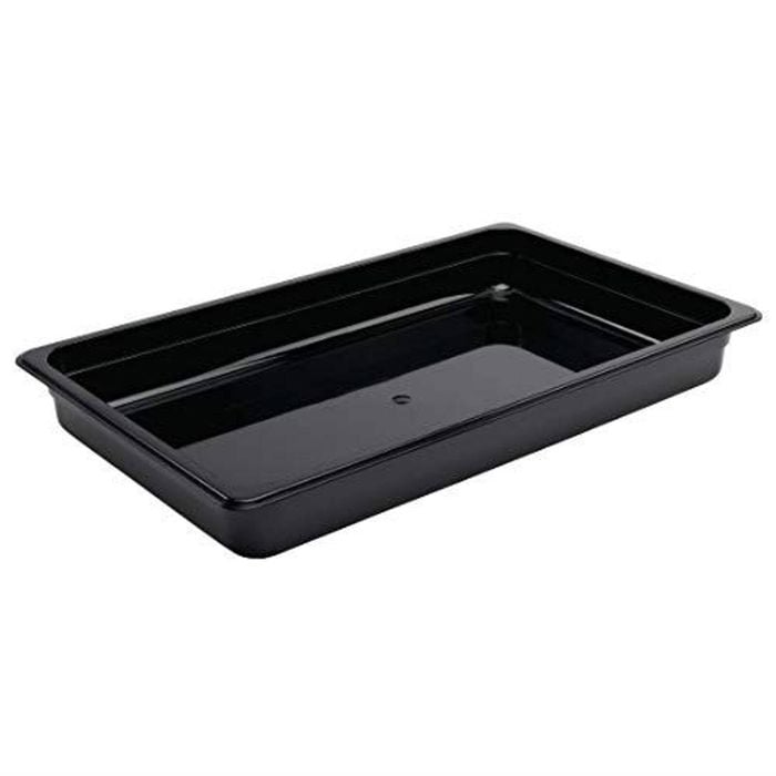 Vogue Gastronorm Container Polycarbonate 1/1 Gn 65mm Deep 8.5l Black Food Storage Tray