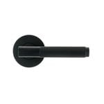 Ikonic Black Matte Knurled Privacy Lever Set