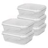 Harbour Housewares Glass Food Storage Containers with Lids - 1.5 Litre - Pack of 5