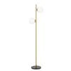 Telbix Figaro Modern Standing Floor Lamp Light Marble Metal Glass Antique Gold Black Marble Opal Matt Gloss