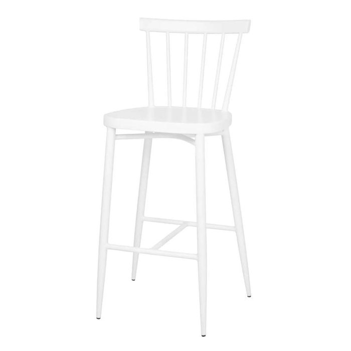 Bolero High Stools Windsor Aluminium White 2 Pack Commercial Furniture