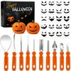 Catzon 10Pcs Pumpkin Carving Tool Set with 20 Pumpkin Stencils for Halloween Jack O Lanterns