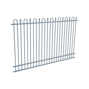 ProtectorAl 2400 x 1800mm Deep Ocean Aluminium Pool Fence Panel Loop & Spear with Mid Rail