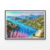 Town, Lake, Trees, Mountains   Print 100% Australian Made 120x90cm  (Poster)