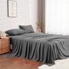 LINENOVA Pre Washed Microfiber Sheet Set - King,Charcoal