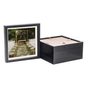 Nicola Spring 10" x 10" Black 3D Box Photo Frames - 8" x 8" Mount - Pack of 5